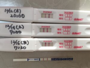 妊娠検査薬経過